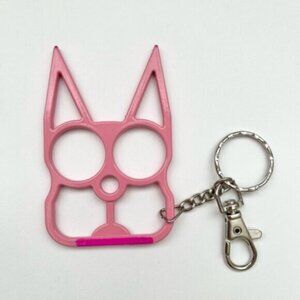 Pink Cat Self Defense Keychain Metal
